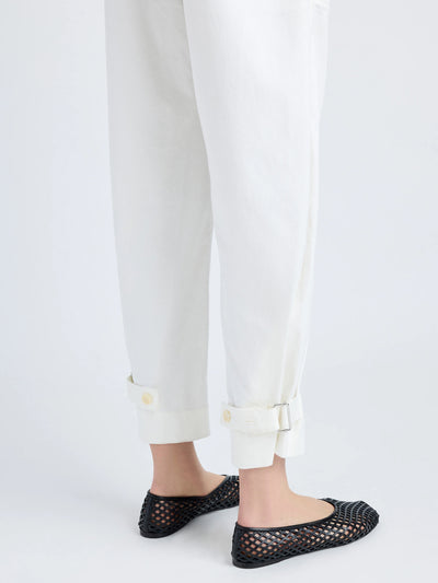 Kay Pant In Cotton Twill Off White