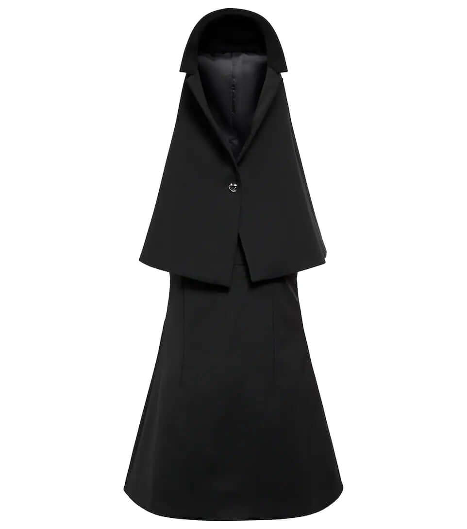 Hooded Tailored A-Line Mini Dress