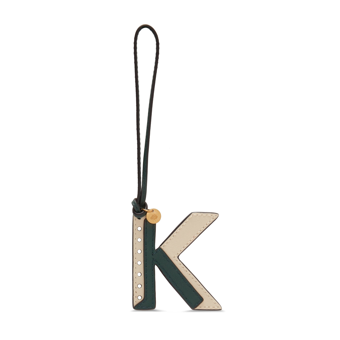 Bi-Colour Leather Keyring-K Multi