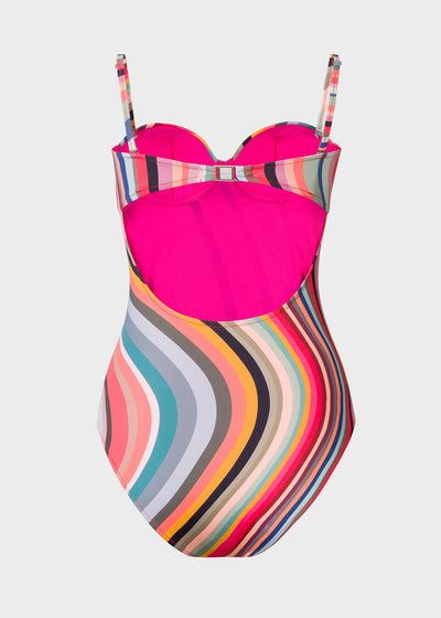 Women 'Swirl' Print Wrap Bandeau Swimsuit