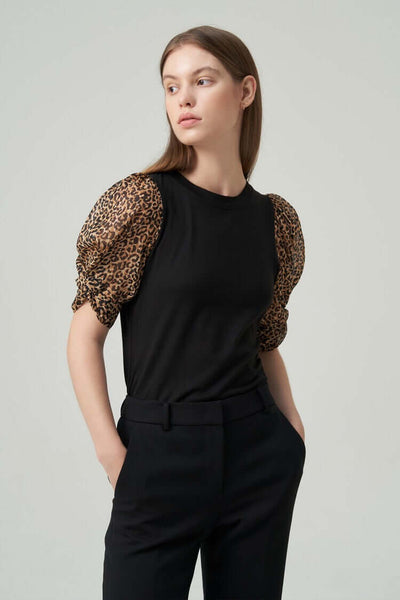 Ruched Crew Neck Blouse