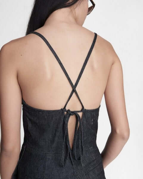 Denim Tie Jumpsuit