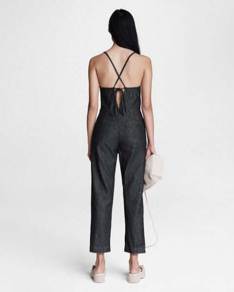 Denim Tie Jumpsuit