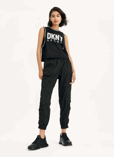 Basketball Mesh Cropped Muscle Jersey Black