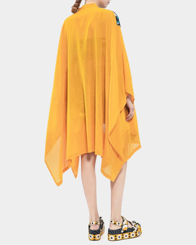 Embroidered Organza Sleveeless Blouse