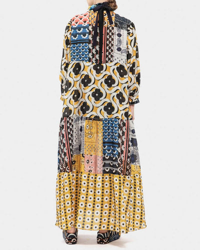 Mix Lightweight Silk Print Maxi Coat