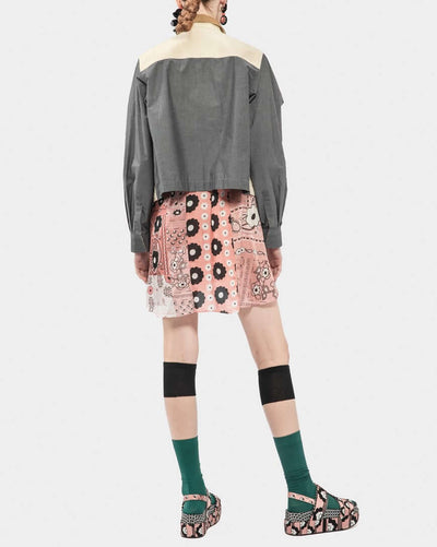 Embellished Patchwork Cotton Short Jacket