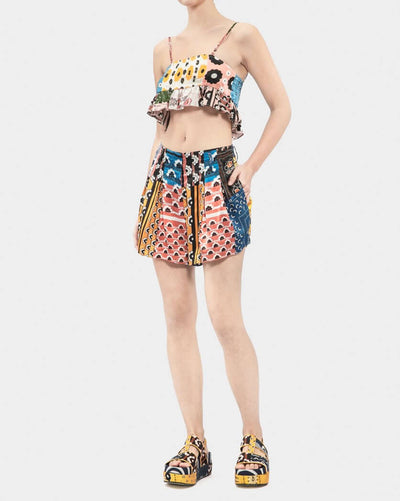 Satin Silk Print Short Pants