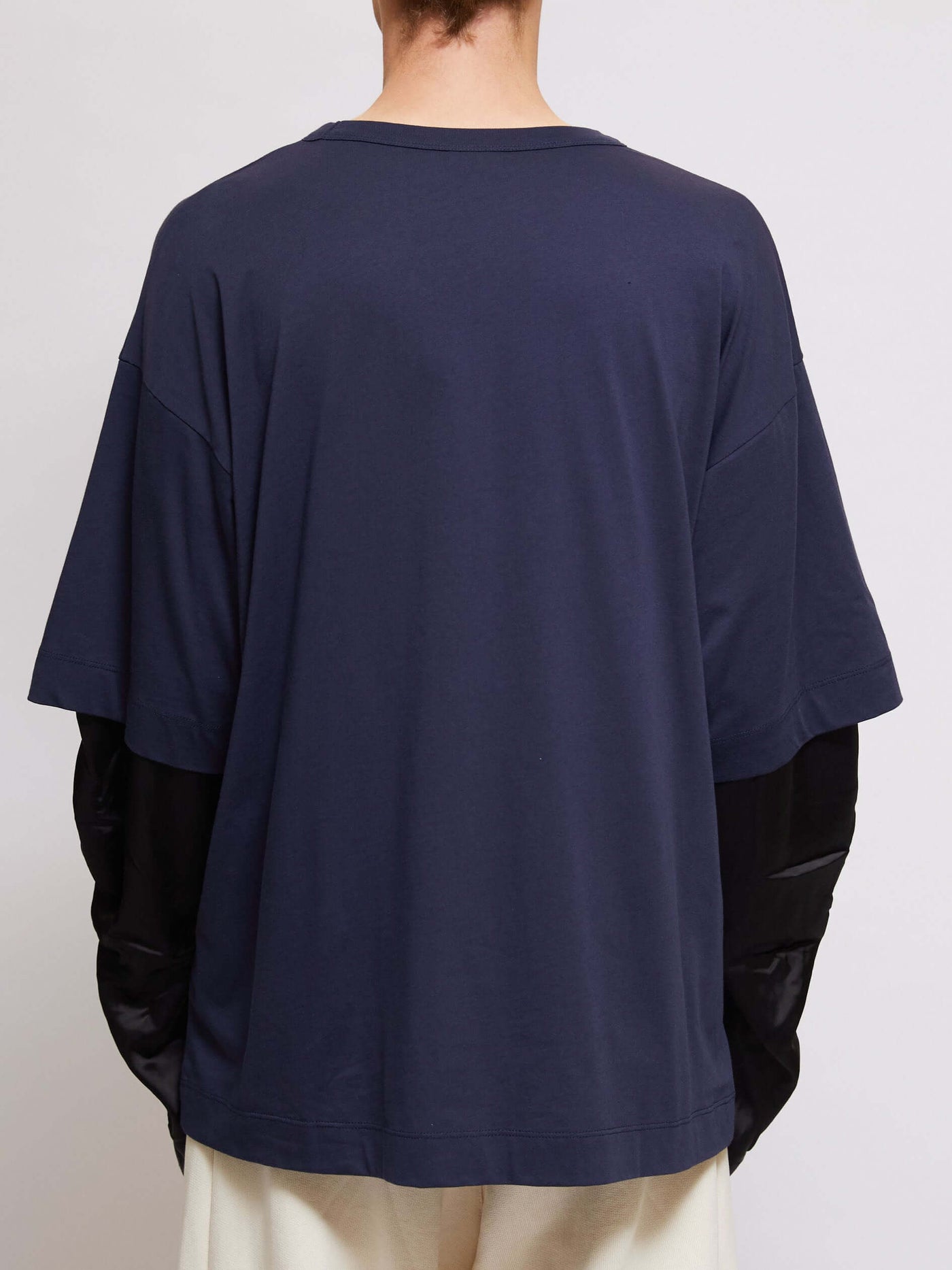 Oversized T-Shirt With Double Sleeve In Viscose Satin