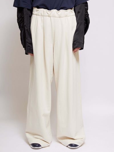 Oversized 3 Pleat Long Sweatshirt Pants With Elasticated Waistband
