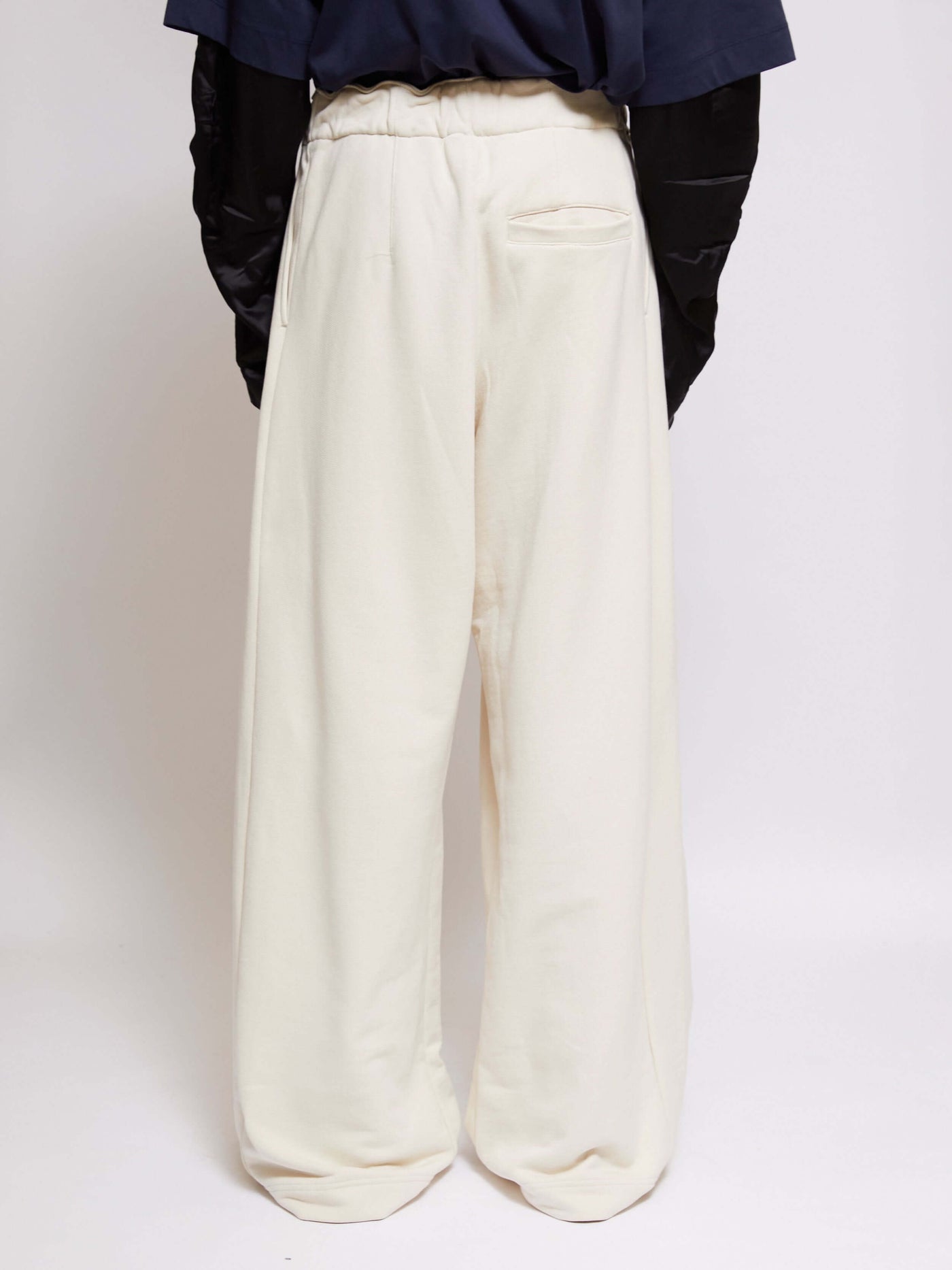 Oversized 3 Pleat Long Sweatshirt Pants With Elasticated Waistband