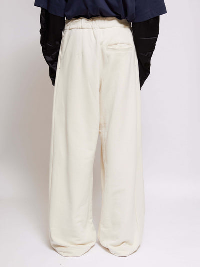 Oversized 3 Pleat Long Sweatshirt Pants With Elasticated Waistband