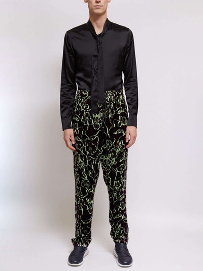 Low Crotch, Fitted Leg, Elastic Waist With Drawstring