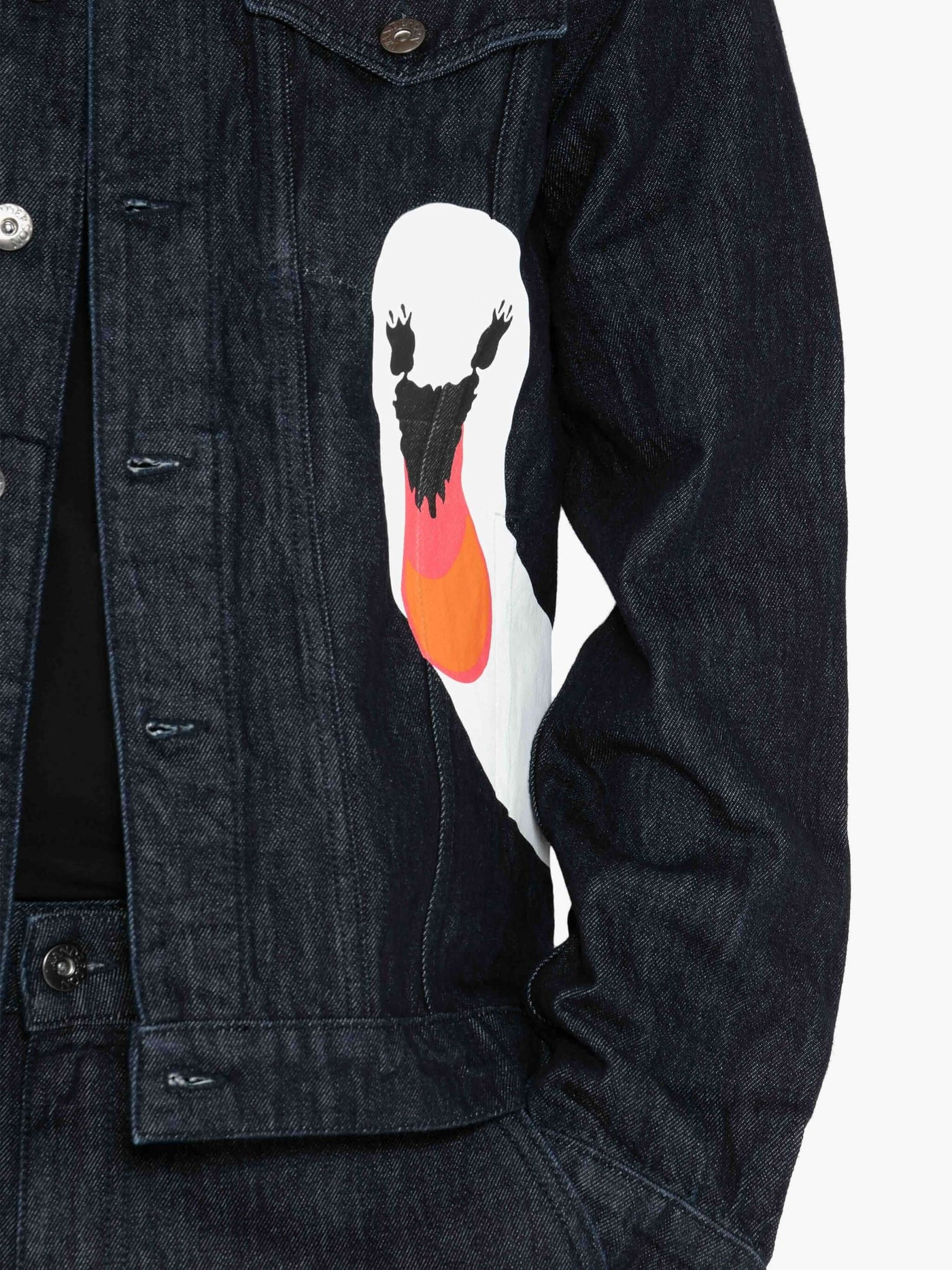 Printed Swan Denim Jacket