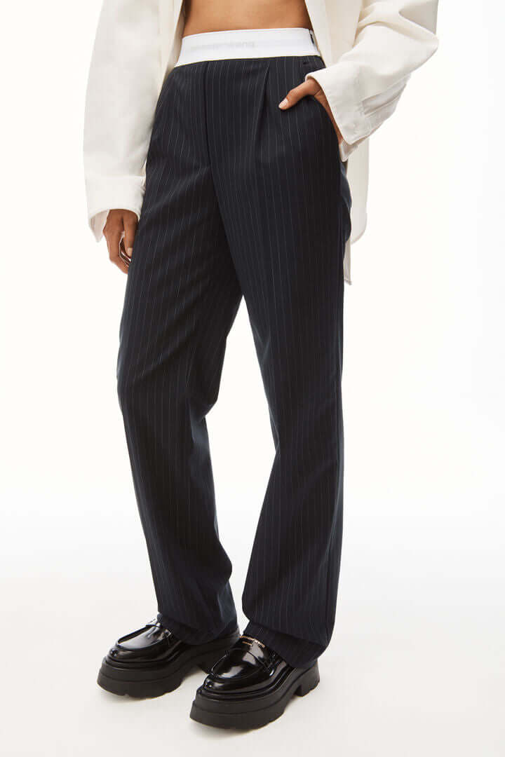 High-Waisted Pleated Trouser In Wool