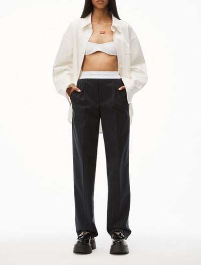 High-Waisted Pleated Trouser In Wool
