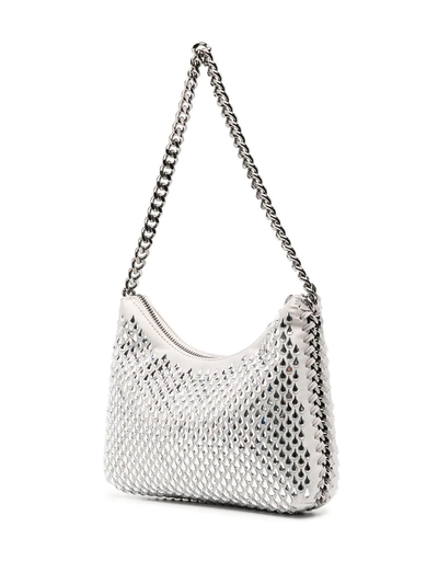 Mini Zip Shoulder Bag Hotfix Silver