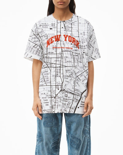 Ny Graphic Tee In Compact Jersey Multi