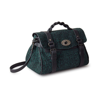 Alexa Leopard Printed Suede (Mulberry Green)