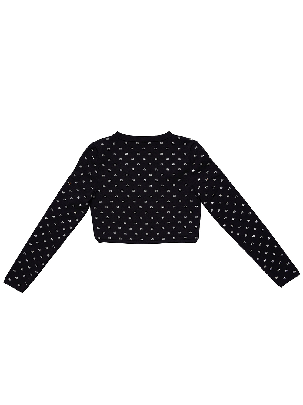    AlexanderWang-CrystalLogoV-NeckCroppedCardiganBlack2