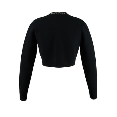 AlexanderWang-JacquardLongSleeveLogoCardiganinStretchKnit-Black-2