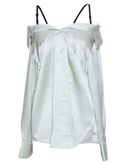 AlexanderWang-OffShoulderBoyfriendShirtWithBraStrapsGreen1