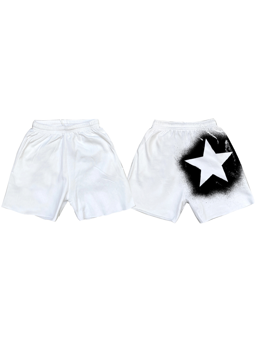 Black-Score-Spray-Star-Sweat-Shorts-White-1