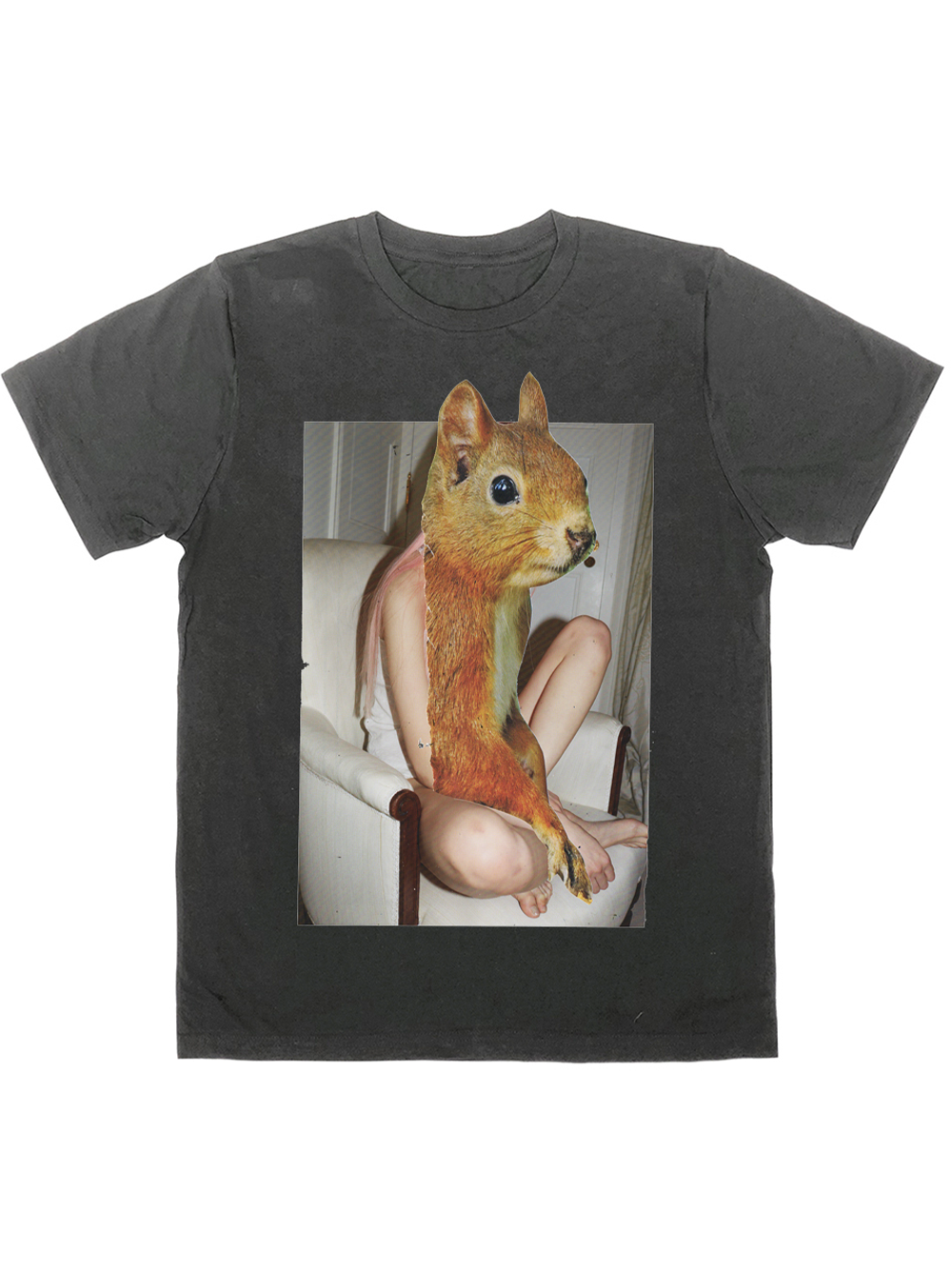 Black Score Squirrel Collage T-Shirt Black 1