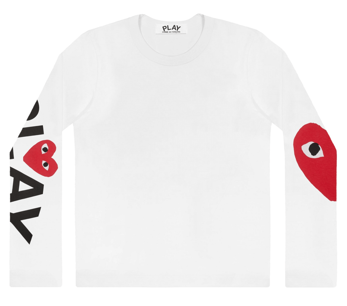 Comme-des-Garcons-Play-Arm-Logo-with-Heart-Long-Sleeve-T-Shirt-Women-White-1