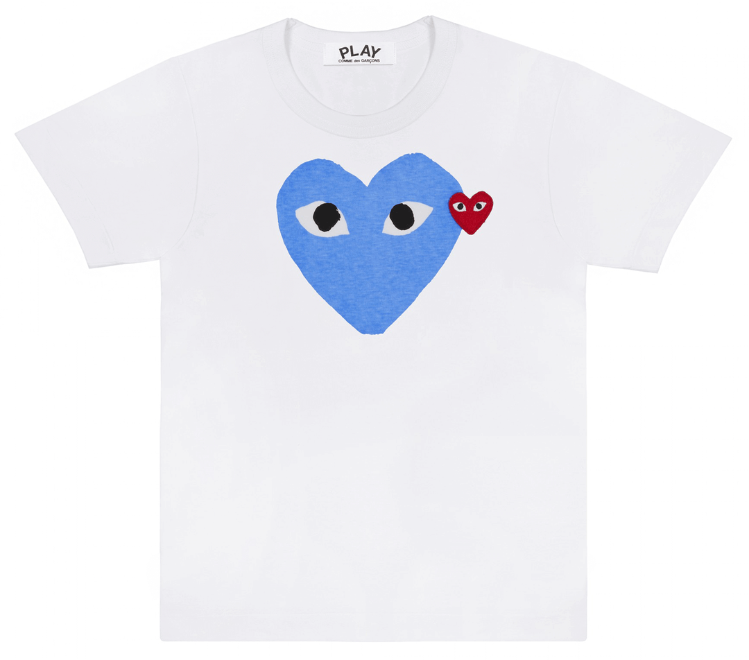Comme-des-Garcons-Play-Big-Green-Heart-Logo-T-Shirt-Women-Blue-1