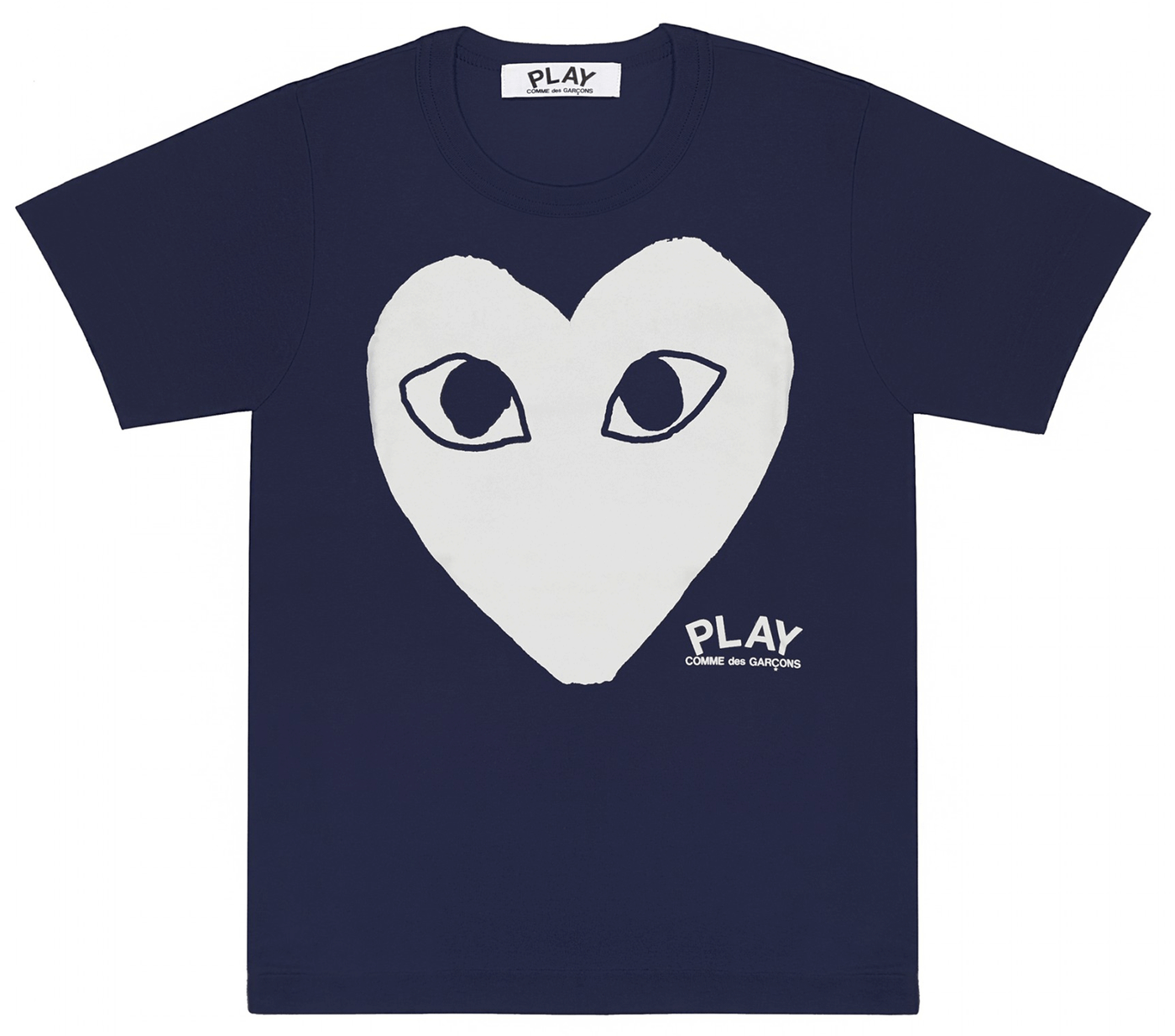 Comme-des-Garcons-Play-Big-White-Heart-With-Eyes-T-Shirt-Blue-1