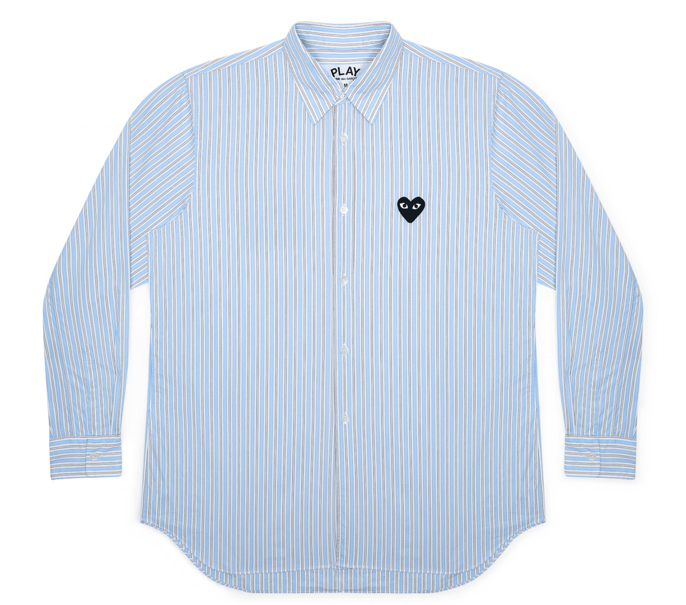 Comme-des-Garcons-Play-Black-Heart-Long-Sleeve-Striped-Shirt-Women-Light-Blue-1