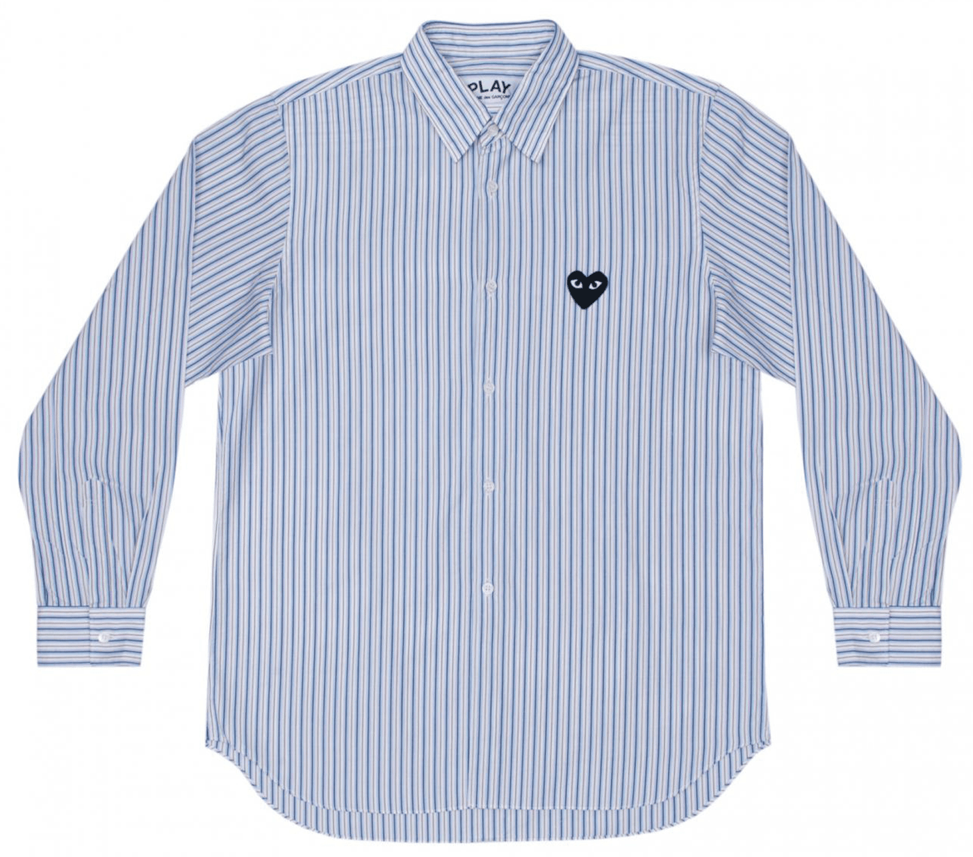 Comme-des-Garcons-Play-Black-Heart-Long-Sleeve-Striped-Shirt-Women-White-1