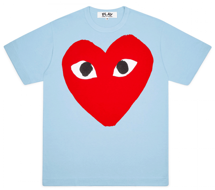 Tee With Big Red Heart Men (Blue)