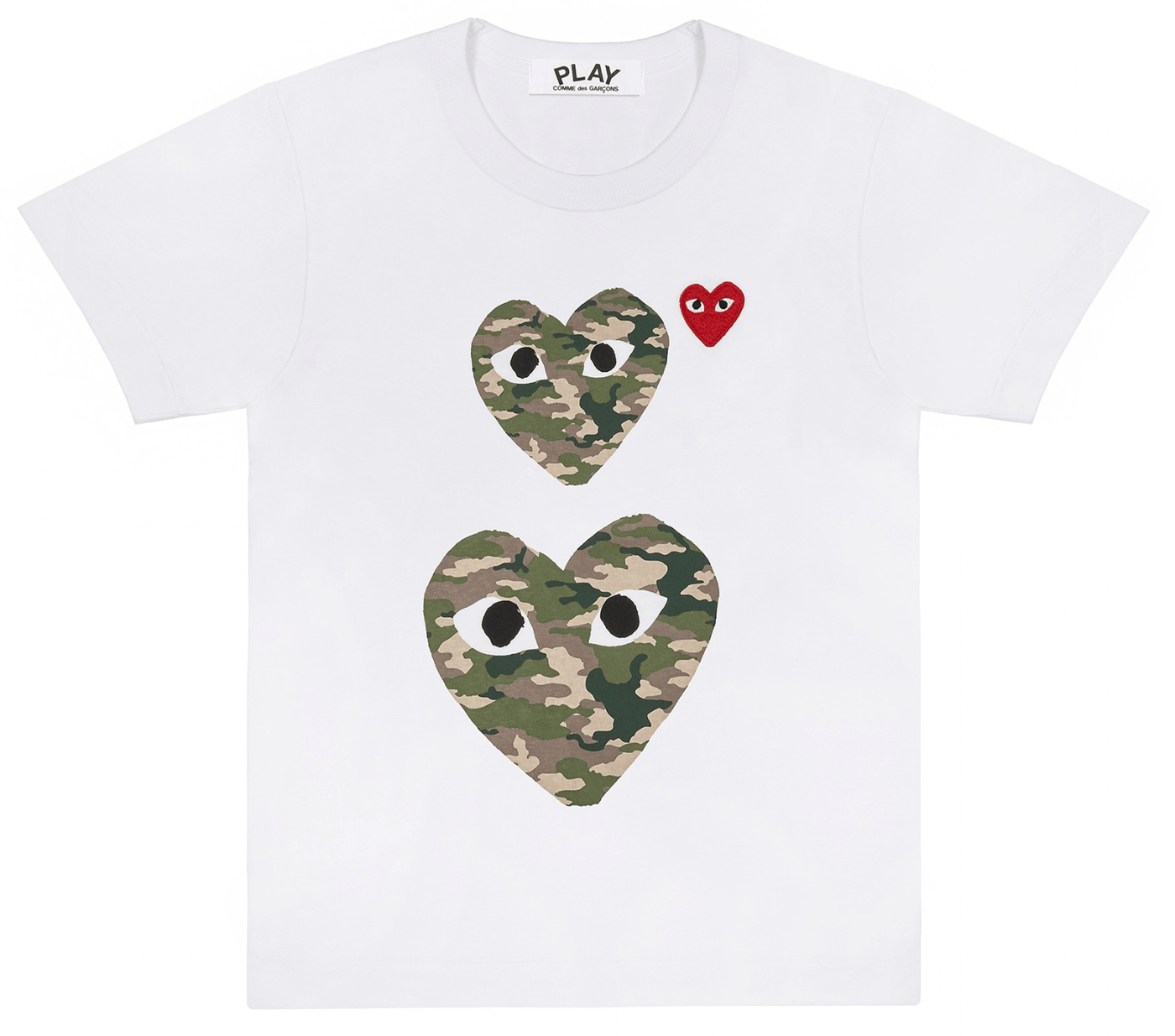Comme-des-Garcons-Play-Camouflage-Double-Heart-T-Shirt-Women-White-1