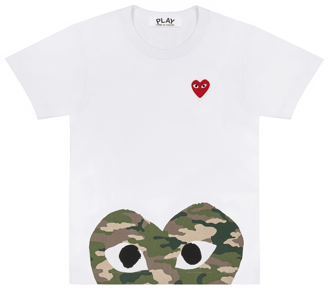 Comme-des-Garcons-Play-Camouflage-Peekaboo-Heart-T-Shirt-Women-White-1