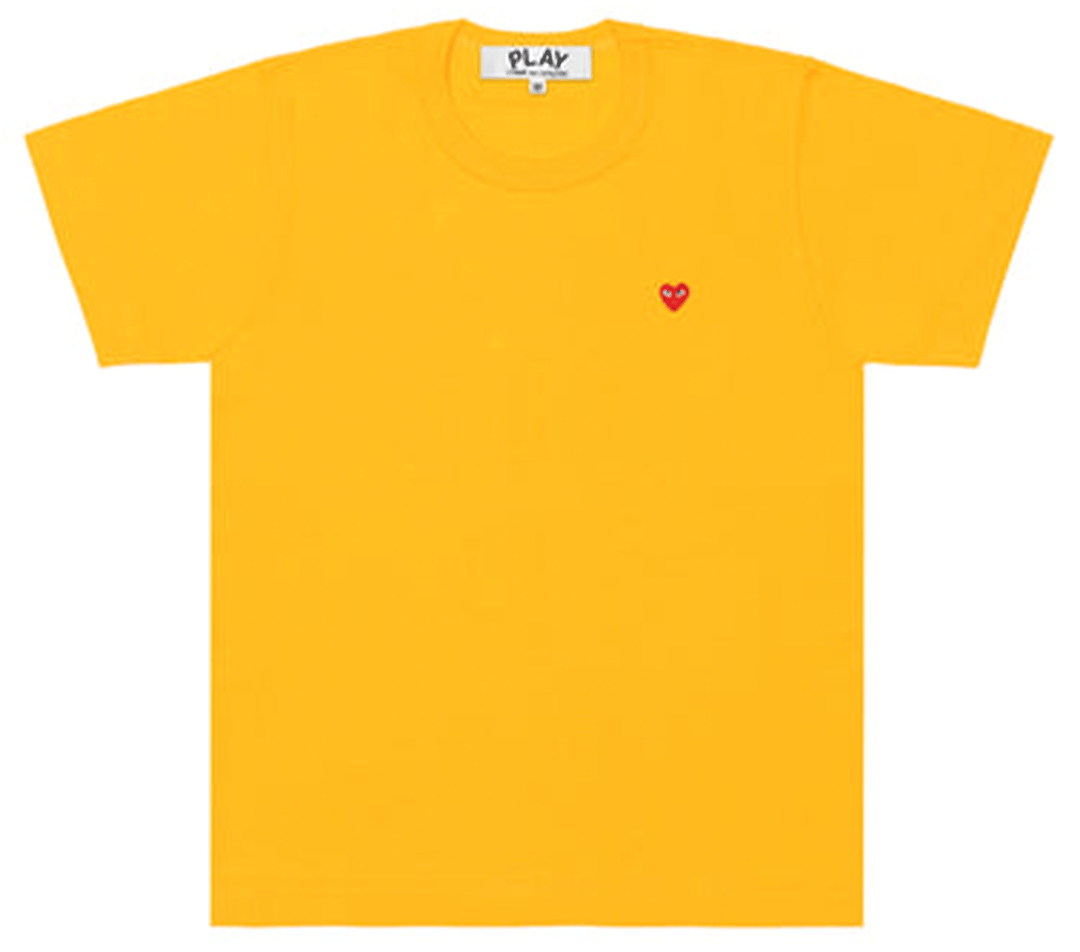 Comme-des-Garcons-Play-Comme-des-Garcons-Play-Little-Red-Heart-T-shirt-Women-Yellow-1