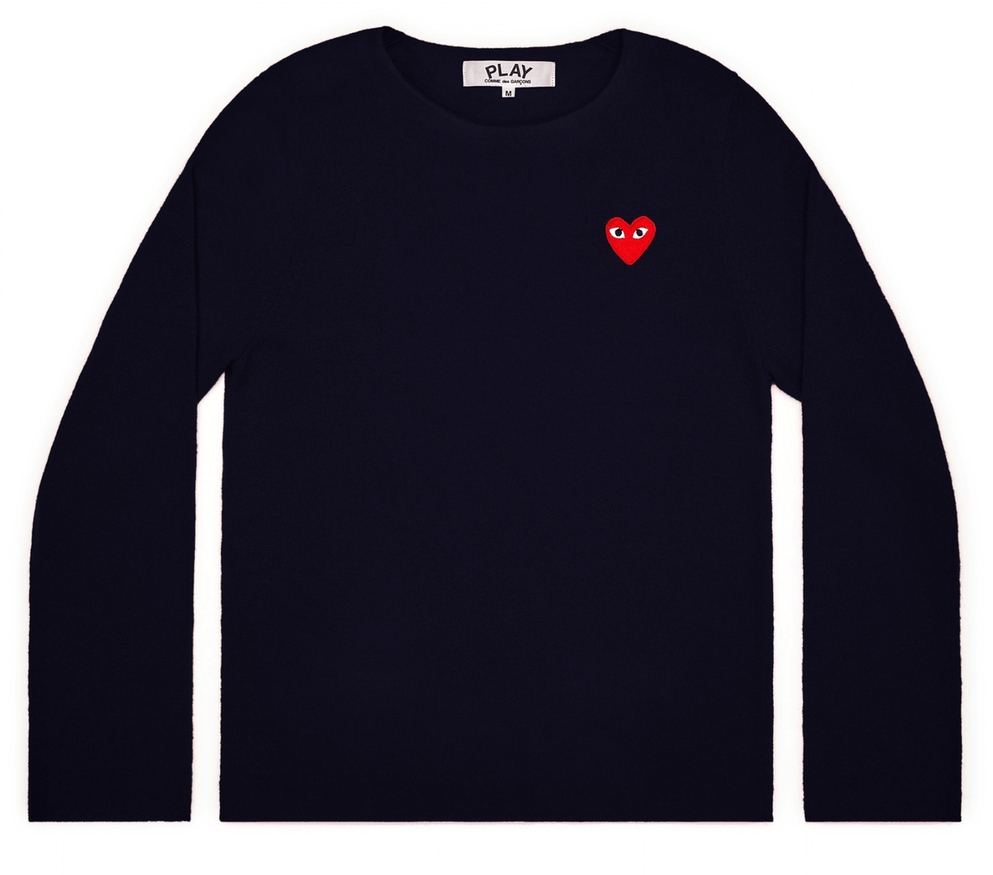 Comme-des-Garcons-Play-Comme-des-Garcons-Play-Red-emblem-Sweater-Women-Blue-1
