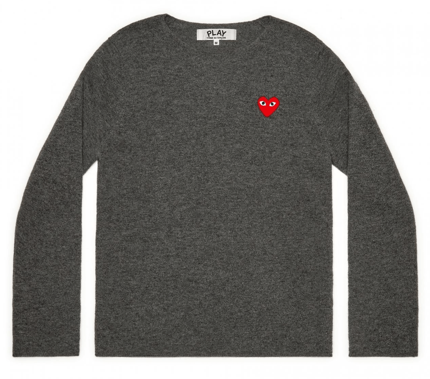 Comme-des-Garcons-Play-Comme-des-Garcons-Play-Red-emblem-Sweater-Women-Grey-1