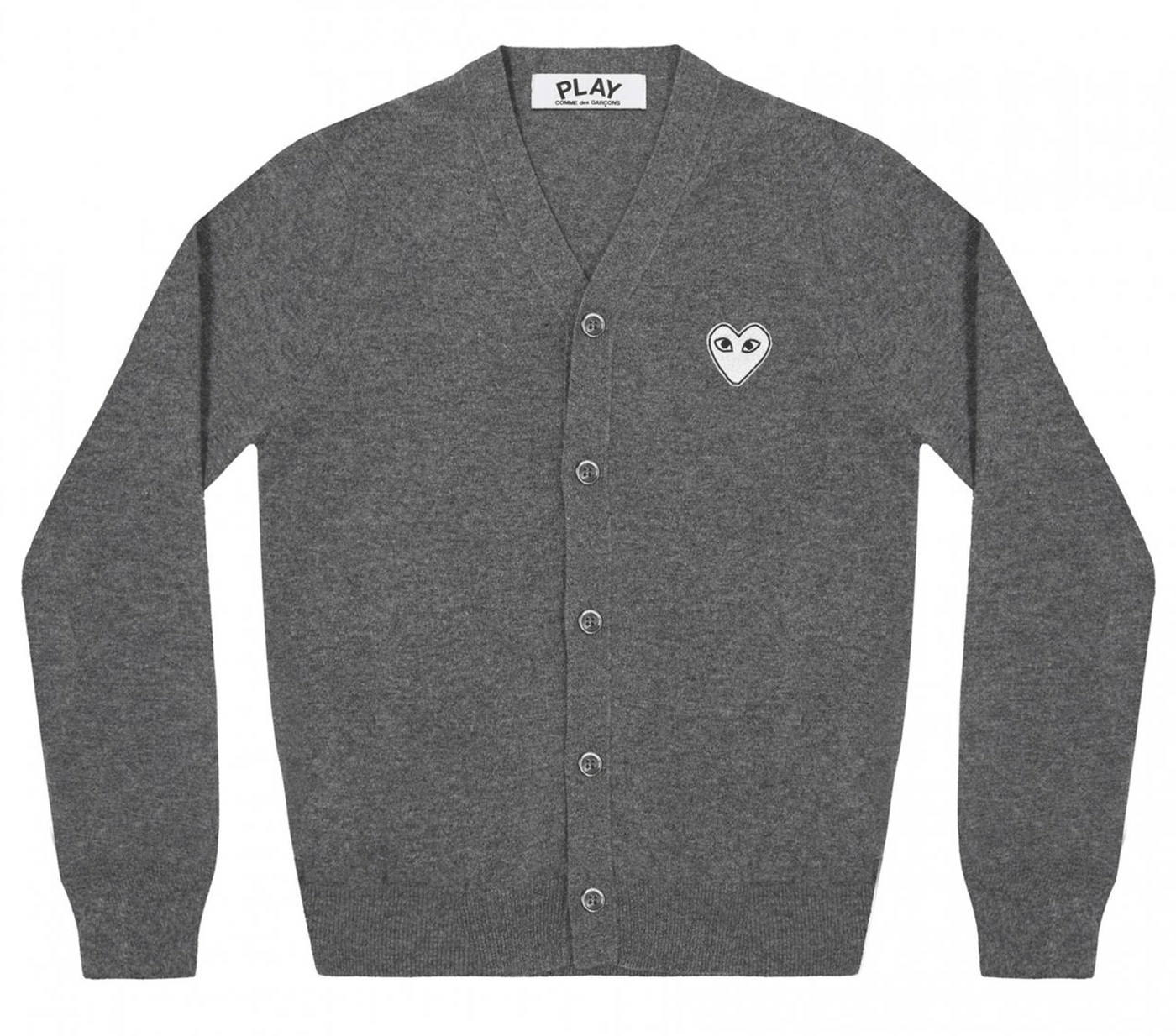Cardigan With White Heart Men Grey Club21 Thailand