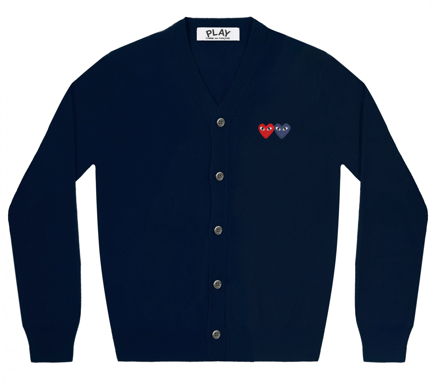 Comme-des-Garcons-Play-Double-Heart-Cardigan-Women-Blue-1