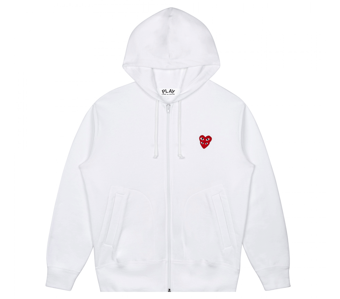 Comme-des-Garcons-Play-Double-Red-Emblem-Zip-Up-Hoodie-Women-White-1