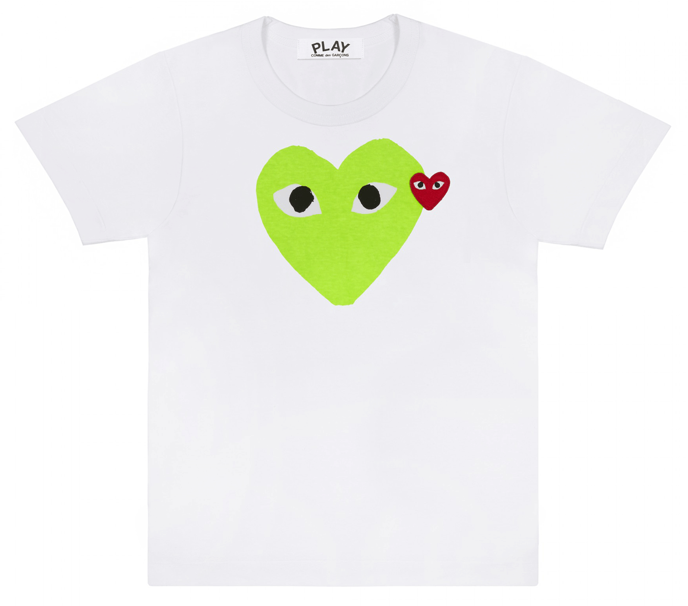 Comme-des-Garcons-Play-Green-Heart-T-Shirt-Women-White-1