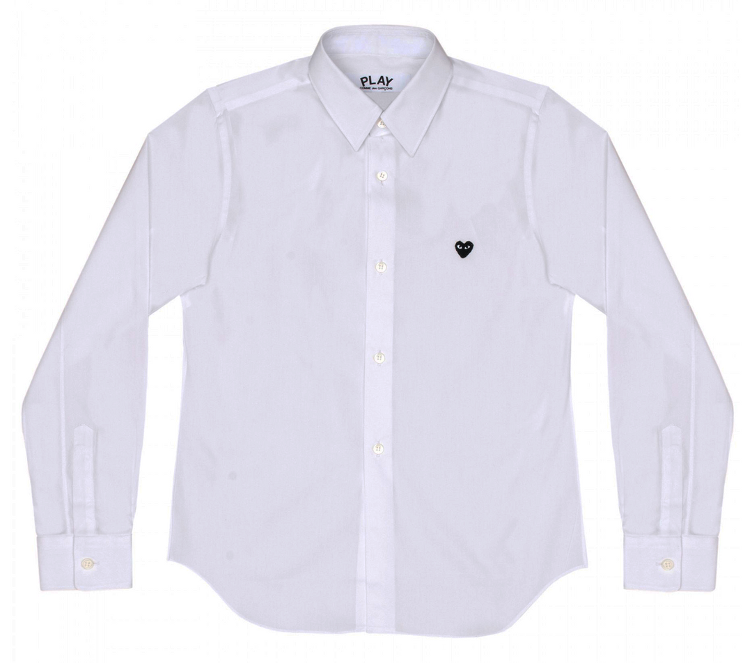 Comme des Garcons Play Little Black Heart Long Sleeve Shirt Women White 1