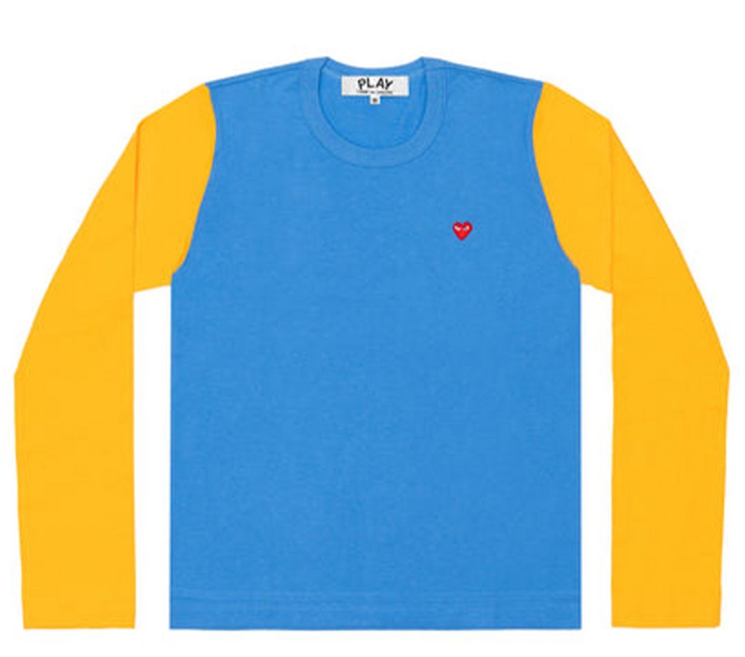 Comme des Garcons Play Little Red Heart Long Sleeve Bi-Colour Men Blue 1