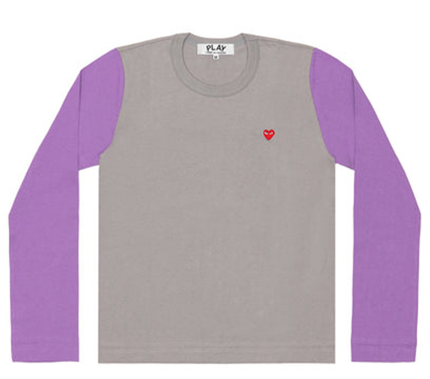 Comme des Garcons Play Little Red Heart Long Sleeve Bi-Colour Men Grey 1