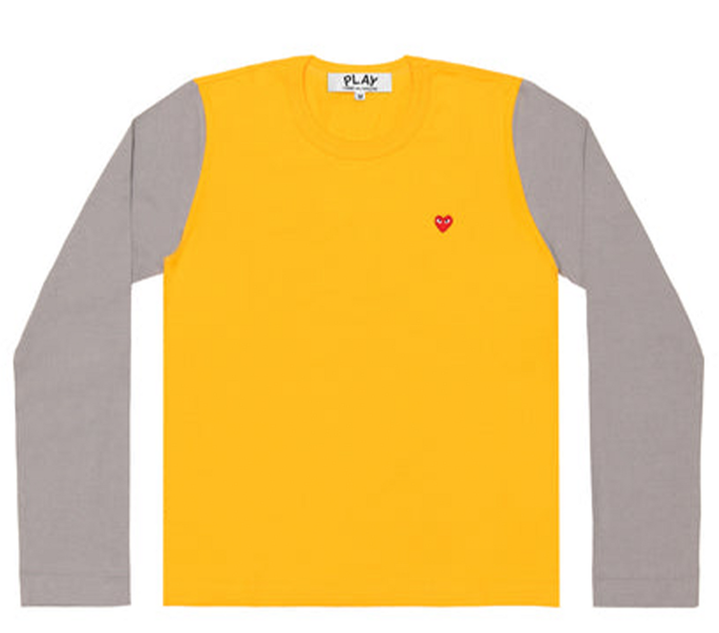 Comme des Garcons Play Little Red Heart Long Sleeve Bi-Colour Men Yellow 1