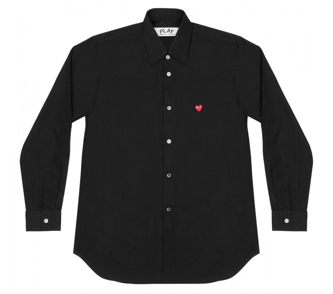 Comme des Garcons Play Little Red Heart Long Sleeve Shirt Women Black 1