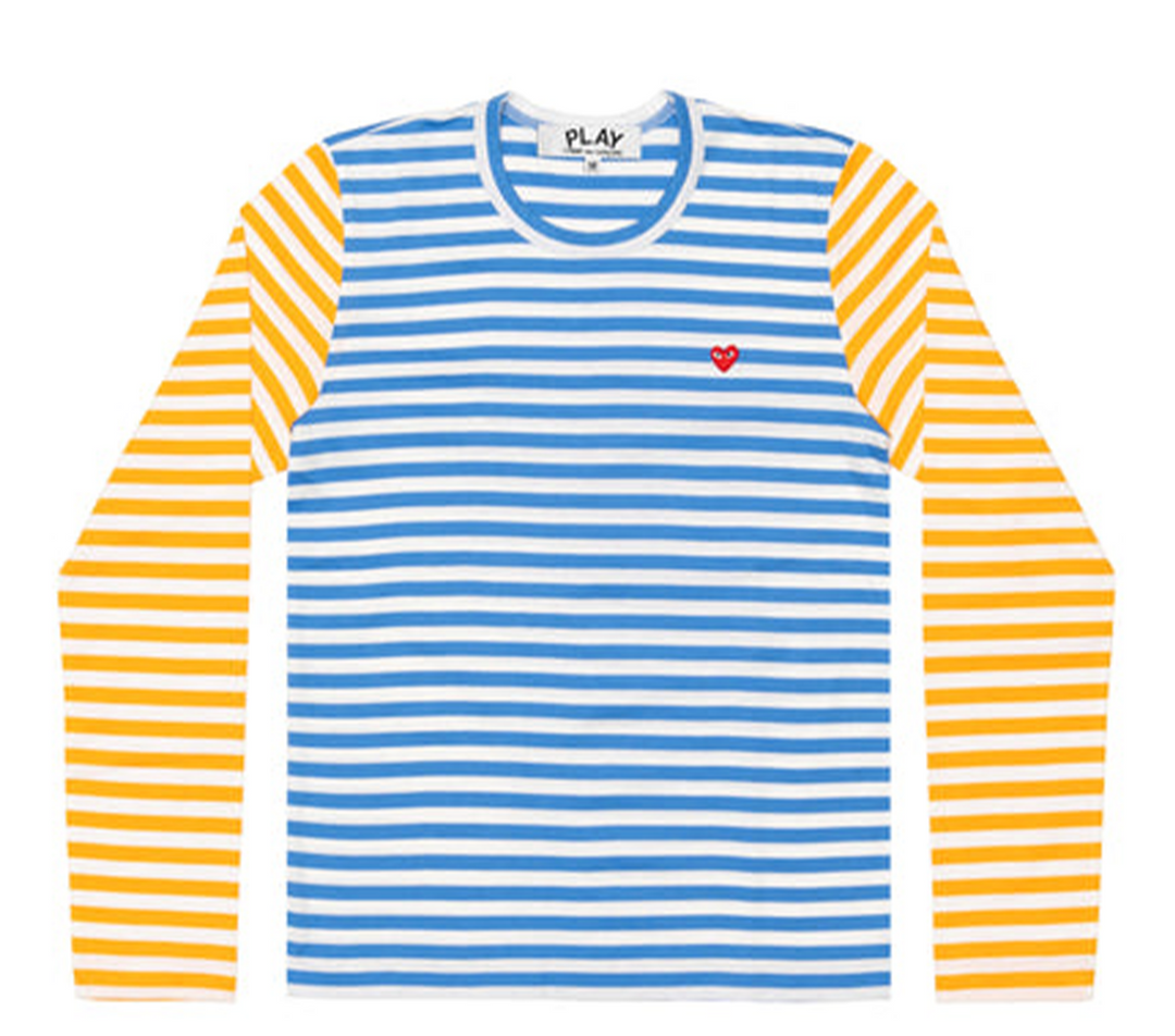 Comme des Garcons Play Long Sleeve Stripe Bi-Colour Men Blue 1