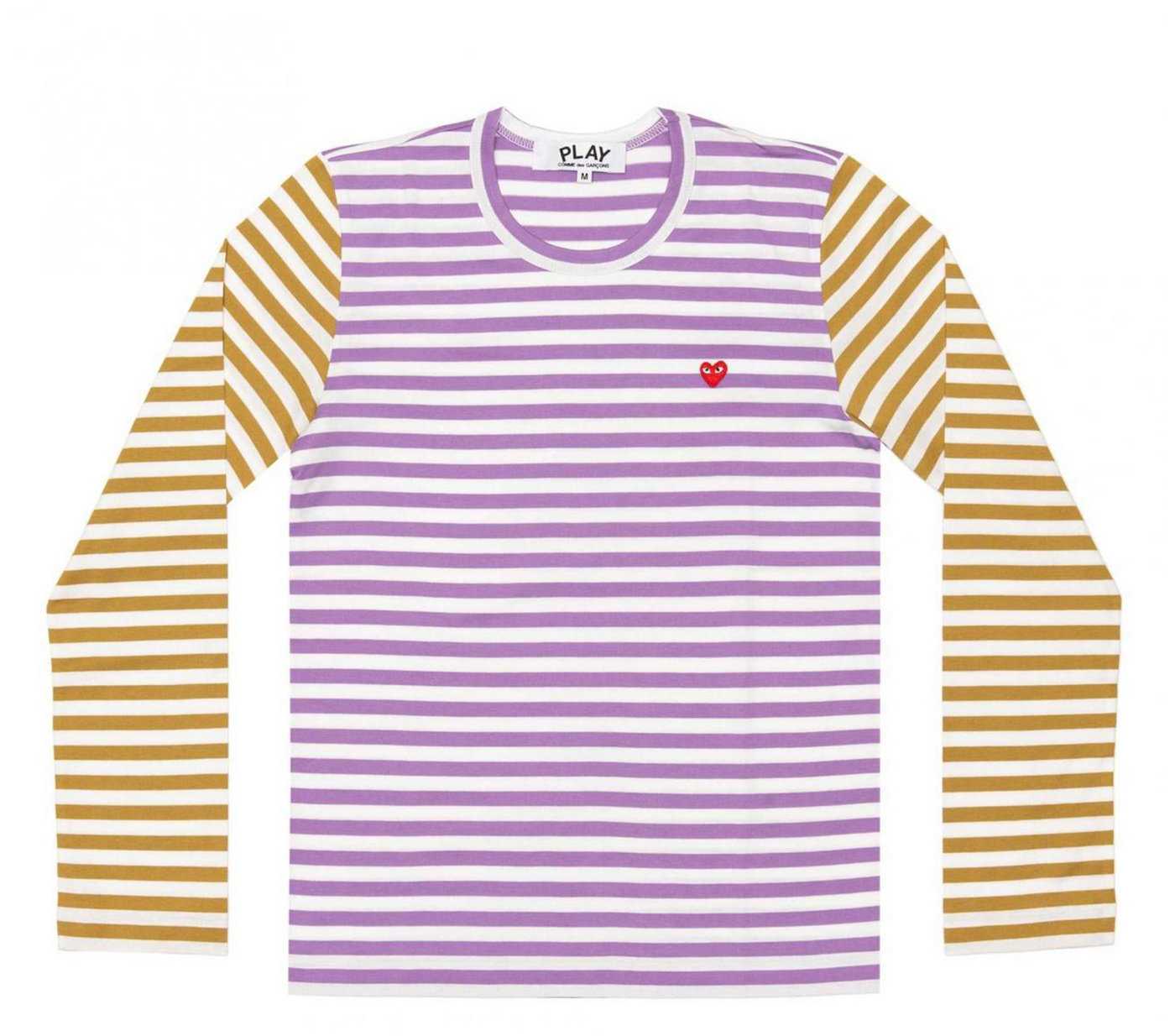 Comme des Garcons Play Long Sleeve Stripe Bi-Colour Men Purple 1